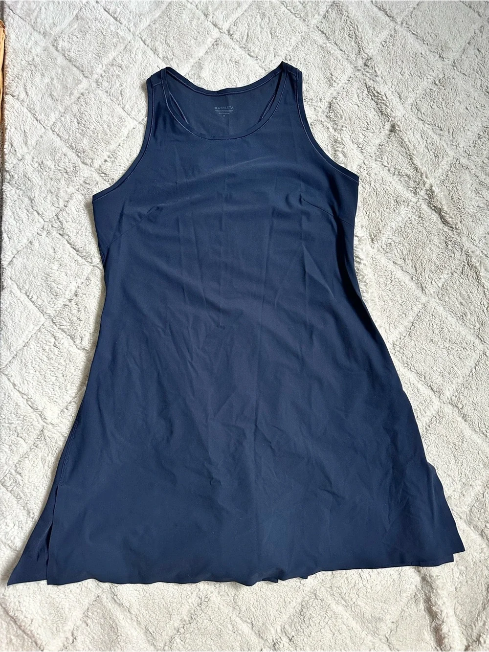 Athleta | Navy Blue Match Point Pleated Dress | Size Medium - Picture 4 of 11